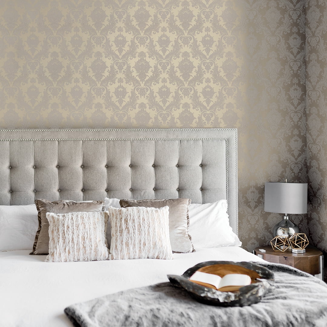 Tempaper Textured Damsel Bisque Removable Peel and Stick Wallpaper, 20.5" x 16.5'