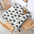 thumbnail image 2 of Halloween Black Ghosts with Boo Square Tablecloth,Waterproof Square Table Cover,Wipeable Spillproof Washable Table Cover for Home Kitchen Party Decor 52"x52"(132x132cm), 2 of 6