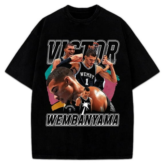 Victor Wembanyama Wemby Basketball Shirt, 90's Vintage Style Retro Graphic Design T-Shirt, Unisex Tee