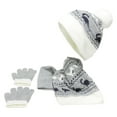 thumbnail image 5 of BRICH Kids Winter Hat Gloves Scarf Set Hat Beanie with Pom Winter Knit Neck Mittens for Boys Toddlers Grey One Size, 5 of 5