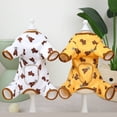 thumbnail image 2 of 2022 Cute Bear Warm Full Belly Four Legs Cotton-padded Cloth Printed Dog Autumn And Winter New Clothes yellow S, 2 of 6