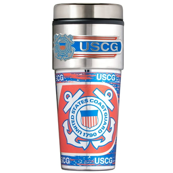 Great American Products Military Travel Tumbler 16 oz Metallic Wrap & Metal Logo