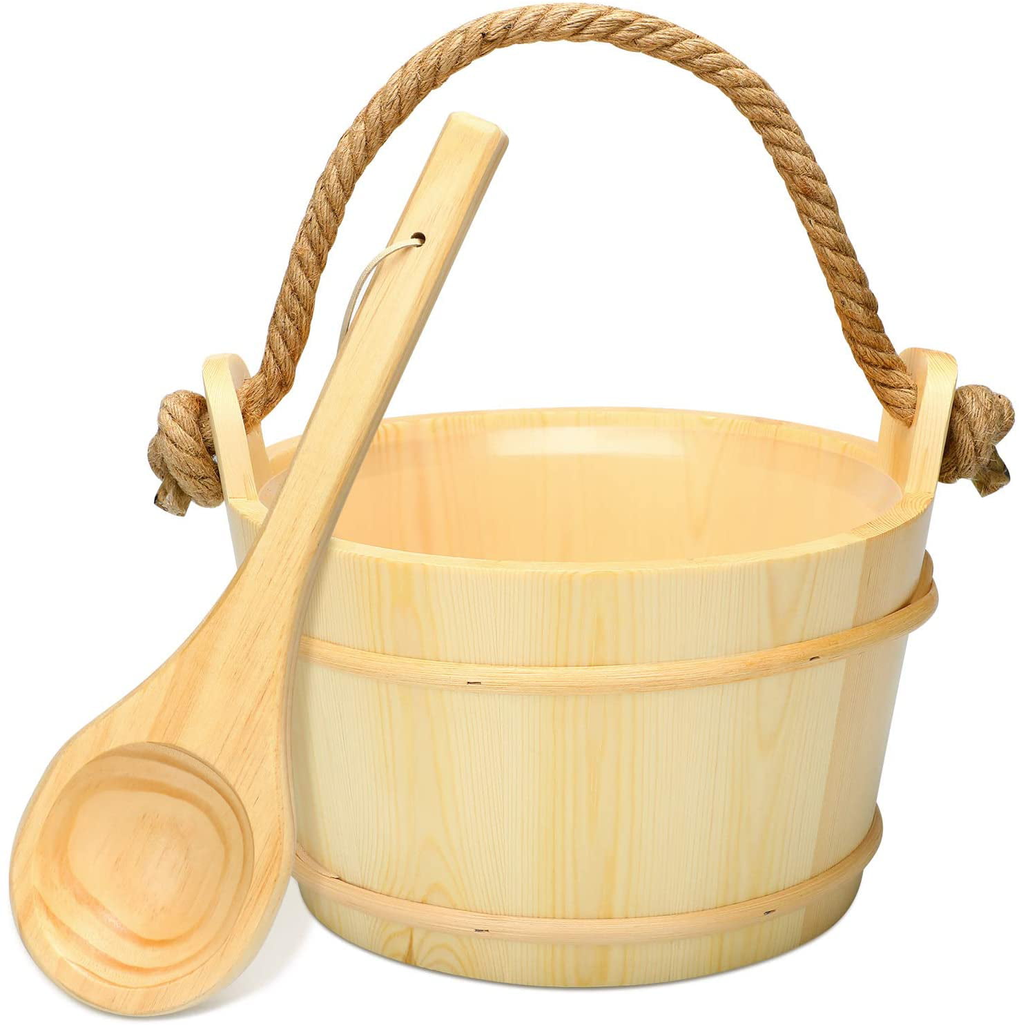 Wooden Bucket with Plastic Insert 15 liters Sauna Bucket 