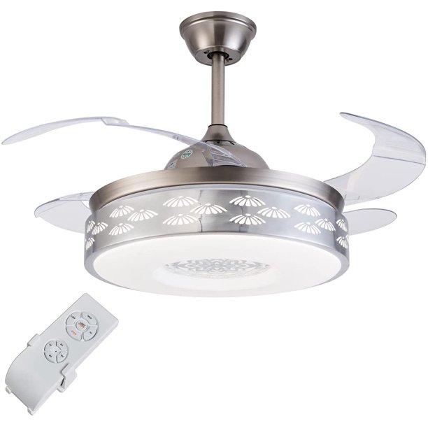 Tfcfl 42 Inch Ceiling Fan With Light Flower Led Blades Remote Control And 3 Wind Sds Chandelier Com Light Flower Led Ceiling Fan Blades, 48 Aislee 3 Blade Ceiling Fan With Remote