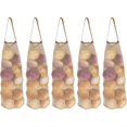 thumbnail image 5 of Paquete de 5 bolsas colgantes de malla para cebolla, bolsas de red para ajo, bolsas de almacenamiento de red reutilizables para productos, 5 of 5