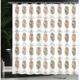 thumbnail image 3 of Ambesonne Salmon Shower Curtain, Basic Hand Drawn Leaves Art, 69"Wx75"L, Pale Sage Green Salmon, 3 of 4