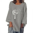 thumbnail image 2 of Eashery Womens T Shirts Graphic Print Loose Comfy Womens Tshirt Grey L, 2 of 3