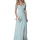 thumbnail image 1 of Vestido de noche de gasa sin mangas con cuello redondo, vestido de dama de honor de cintura delgada, vestido de Temperamnet sólido, vestido de fiesta de graduación, 1 of 5