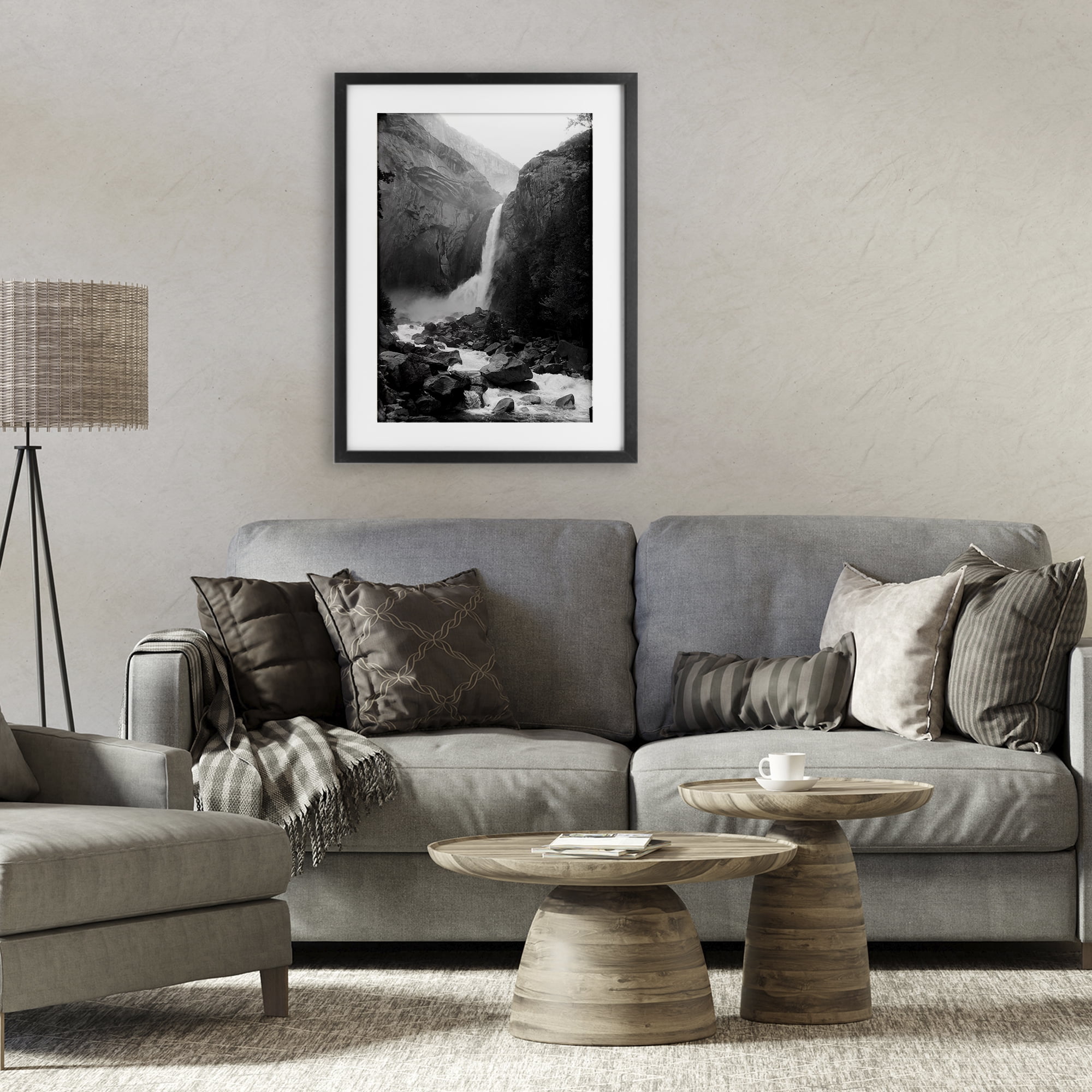 Stupell Industries Rocky Yosemite Falls Black Framed Print Under Glass, design by Kim Curinga