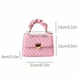 thumbnail image 4 of Quilted PU Leather Crossbody Bag, Heart Magnetic Snap Flap Purse for Daily Casual , Pink, 4 of 5