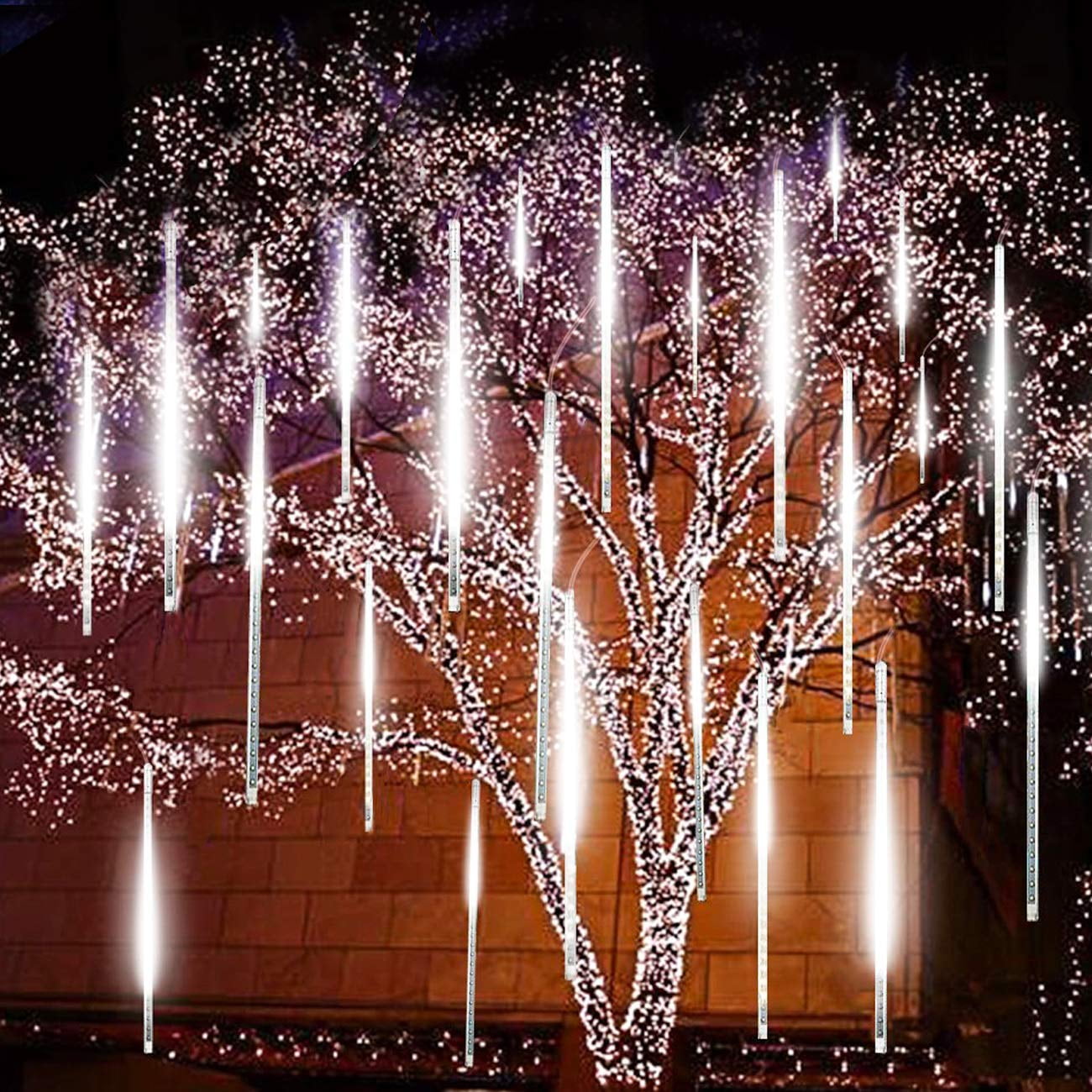 200 LED String Light Xmas 144 LED Solar Meteor Shower String Lights Tree Lamp 