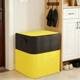 thumbnail image 4 of Bolsa de Almacenamiento de Tela No Tejida de Gran Capacidad 90L en Negro y Amarillo, con Tapa de Cremallera y Asas Reforzadas, Organizador Plegable para Ropa, Ropa de Cama y Viaje, 4 of 6