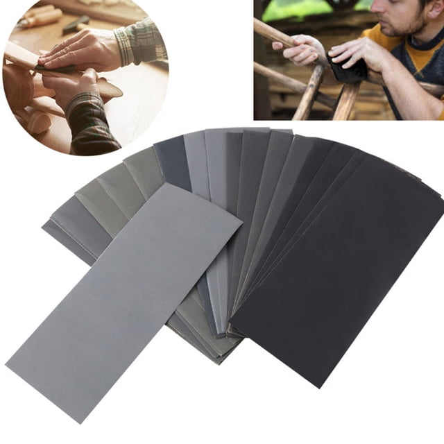 Mobutofu 20 Sheets Waterproof Sandpaper Set Assorted Color Advanced Coating Anti-Blocking For Metal Finishing