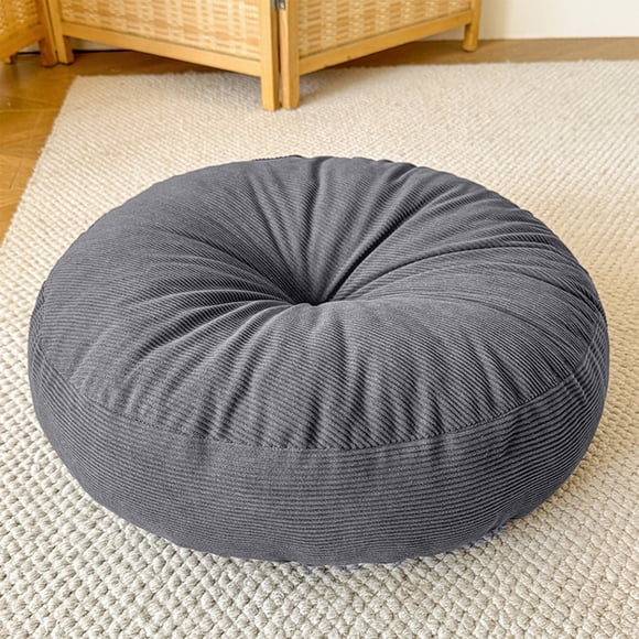 Futon Cushion Corduroy Floor Cushion 50x50x13cm Round Soft Round Pouf Non-Slip Seat Pad for Living Room Yoga Meditation(1Pc) by JASKFLY