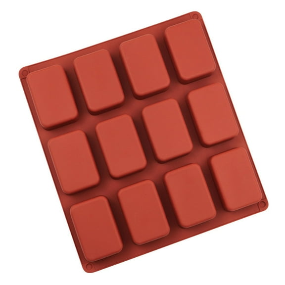 Silicone Soap Molds 12 Cavities Rectangle Silicone Soap Molds for Homemade Craft Soap Mold Cake Mold Chocolate Mold