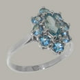 thumbnail image 2 of LBG British Made Solid 9k White Gold Natural Blue Topaz Womens Anniversary Ring - 33 size options - Size 10.25, 2 of 6