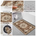 thumbnail image 6 of Brown Boho Bath Mat 3 Piece Bathroom Rug Set, Retro Western Rustic Ethnic Tribal Patterns Non Slip Bath Rug Contour Mat and Toilet Lid Cover, Absorbent Shower Mats Soft Bath Rugs and Mats Sets, 6 of 8