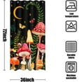 thumbnail image 6 of Stall Mushroom Shower Curtain Set Black and Red Floral Butterfly Waterproof Fabric Bathroom Shower Curtains Aesthetic Moon Flower Plant Bath Curtain Decor Without Hooks (36'''' × 72'''', Black), 6 of 6