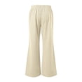 thumbnail image 5 of Busydd Linen Pants Women with Vertical Stripes Casual Straight Leg Elastic Waist Pants for Women XS, 5 of 9