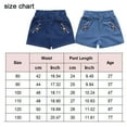 thumbnail image 2 of XBASW 2-7T Girls Embroidery Jeans Shorts for Kids Baby Summer Elastic Waist Denim Shorts Pants, 2 of 9
