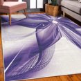thumbnail image 3 of Abstract Decorative Rug, Geometrical Smoke Like Striped Huge Flower Floral Design Work of Art, Quality Carpet for Bedroom Dorm and Living Room, 6 Sizes, Dark Lavender, by Ambesonne, 3 of 4