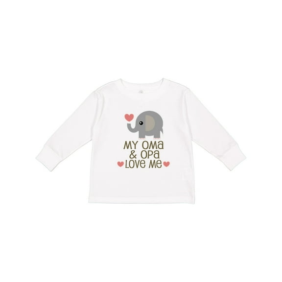 Inktastic Oma and Opa Love Me Gift Boys or Girls Long Sleeve Toddler T-Shirt