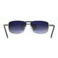 thumbnail image 4 of Mens Metal Rim Rectangle Sport Pilots Sunglasses Silver Smoke, 4 of 4