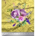 thumbnail image 1 of Soimoi Rayon Fabric Watercolor Flower Geometric Print Sewing Fabric Yard 42 Inch Wide, 1 of 3