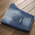 thumbnail image 6 of Hvyesh Men's Ripped Skinny Stretch Distressed Destroyed Slim Jeans Denim Pants, 6 of 7