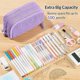 thumbnail image 2 of Large Capacity Pencil Case Pen Bag, Soft Corduroy Pencil Bag with 3 Compartments, Multiple Pockets, Sturdy Zipper, Cute School Supplies Pencil Case Or, 2 of 5