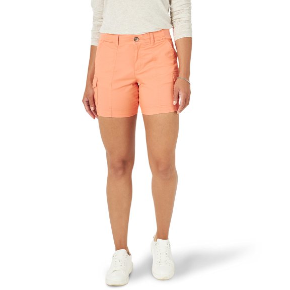 Lee Womens Solid Flex to Go Shorts 8 Salmon