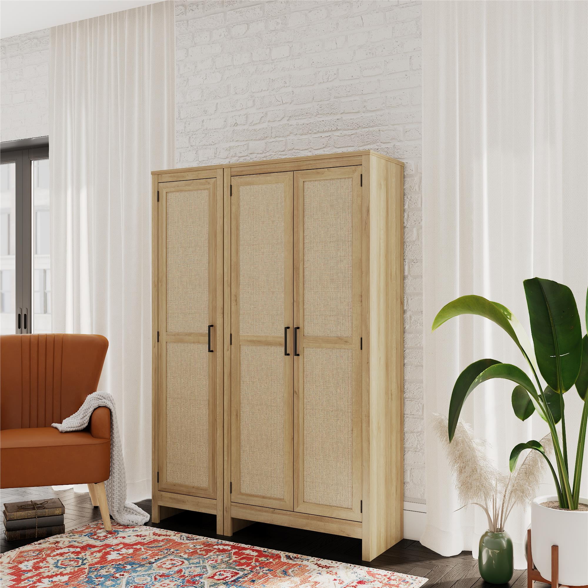 Tall rattan storage cabinet outlet
