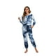thumbnail image 3 of Pantalones de manga larga para mujer, traje con cordón, pijama teñido anudado, ropa de casa de otoño e invierno, 3 of 6