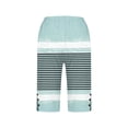 thumbnail image 4 of Utoimkio Women's Boho Striped Bermuda Shorts,Casual Print with Side Slit & Button Detail, 4 of 5