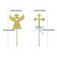 thumbnail image 4 of EeaseMX 24 piezas (2 paquetes) de adornos para tartas con forma de cruz y ángel, palillos brillantes para cupcakes, decoración para fiestas, bodas, cumpleaños, festivales (lazo azul), 4 of 8