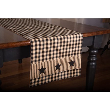 Heritage House Black Star Table Runner 14"x 45" by Raghu