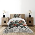 thumbnail image 4 of Ambesonne Boho Quilted Bedspread Set 2 Pcs, Mid Century Exotics Art Leaves, Twin Size, Orange Laurel Green Grey, 4 of 4