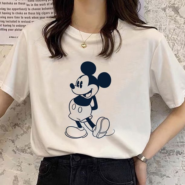 Disney Mickey Mouse 90s Harajuku T Shirt Women Fashion Trend Comfy Casual Tops Tumblr Streetwear Female Clothes Free ShippingL Gao Jinjia LED
