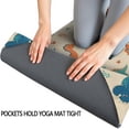 thumbnail image 3 of Beige Cartoon Dinosaurs Plants Pattern Hot Yoga Mat Towel Non Slip for Hot Yoga - Quick-Drying Yoga Mat Cover with 4 Corner Pockets with Travel Bag - Hot Yoga Towel Non Slip 70"x26", 3 of 6