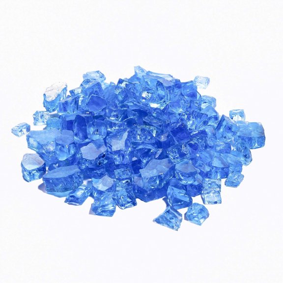 VENTOPYR Fire Glass 10-Pound for Fireplace Fire Pit, Temperature Rating Glass (Lake Blue)