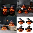 thumbnail image 2 of Handcrafted Resins Halloween Pumpkin Man With Witch Hat Decorative Piece Miniature Figurine For Shelves Desks And Parties, 2 of 8