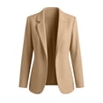 thumbnail image 4 of Sahpxhe Womens Office Blazer Notched Lapel Long Sleeve Casual Slim Fit Suit Jacket for Business Meeting Formal Khaki M, 4 of 9