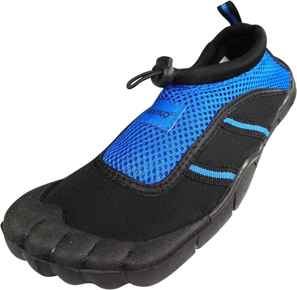 Fresko Teen Boys Water Sports Aqua Shoes with Toes, TN1016 Black/Royal ...