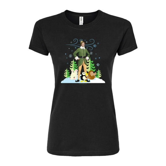 ELF - Christmas Buddy And Arctic Puppets - Juniors Fitted Graphic T-Shirt