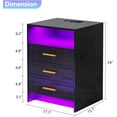 thumbnail image 2 of HNEBC Black Nightstand with Wireless Charging Station and Lights, 3 Drawers, Modern Bedside Table with Human Sensor for Bedroom, 2 of 10