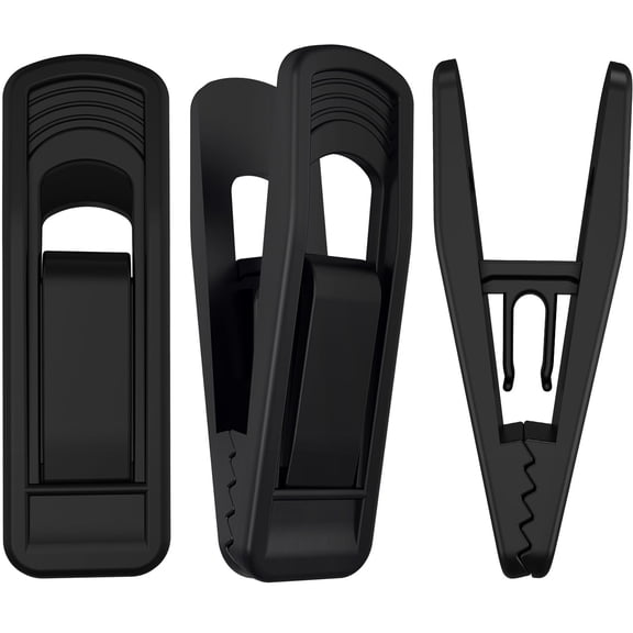 40PCS Black Hanger Clips for Velvet Hangers, ABS Plastic Pant Skirt Clips with Non-Slip Jaw, Space-Saving Organizer for Dresses Pants Clothes