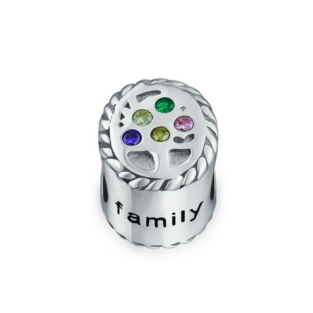 Saint Patricks Day Beads - Bling Jewelry CZ Family Tree 925 Silver Charm Bead Chamilia Fits Pandora