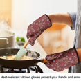 thumbnail image 4 of Cute Oven Mitts,Red Christmas Snowflake Pattern Oven Mitt 2-Pack Set,Kitchen Gloves for Oven,Heat Resistant Oven Mitts 7.7"x12", 4 of 7