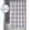 thumbnail image 4 of Plaid Purple Rural Style, Waterproof Fabric Shower Curtain, Rural Abstract Geometric Lattice Shower Curtain for Bathroom Curtains Bathtubs Hotel Washable Shower Curtains with 12 Hooks Standard 72x72, 4 of 6