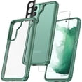 thumbnail image 1 of [5 en 1] Funda para Samsung Galaxy S22 Plus 5G de 6,6" a prueba de golpes, con 2 protectores de pantalla de vidrio templado + 2 protectores de lente de cámara [Protección de grado militar] Funda delgada JM, 1 of 5